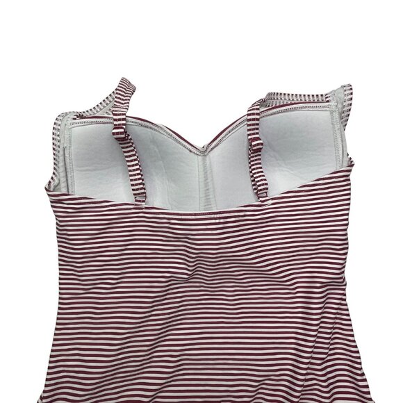 Niptuck Swim 12 Red White Striped One Piece Swim Suit Swim Wear Bathing Suit - Picture 5 of 12